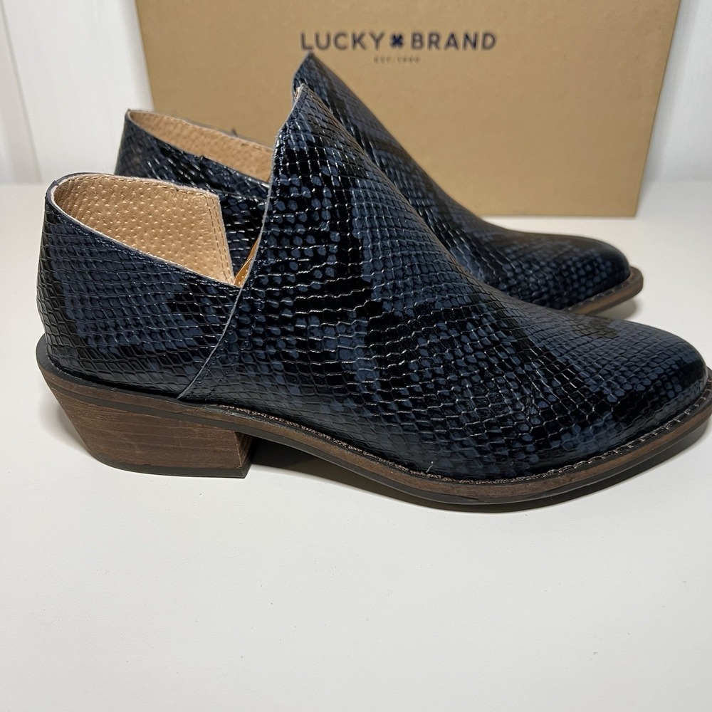 Lucky Brand Fausst Indigo Slither 6.5 Snake Skin Pattern